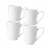 Outlet 😍 Mikasa® Trellis White Set of 4 Mugs 😀 -Cheap dinnerware Store 22 3749 5216694 MIkasa Trellis White 4PC Mug Set Silo Front