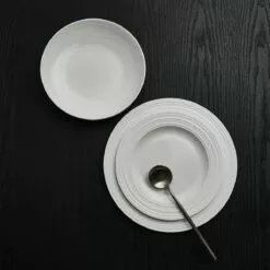 Outlet ⌛ Mikasa® Swirl Bone 12 Piece Dinnerware Set with Pasta Bowls, Service for 4 🎉 -Cheap dinnerware Store 5289381 LF5