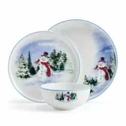 Outlet 🛒 Mikasa® Snowman Forest 12 Piece Dinnerware Set, Service For 4 🔔 -Cheap dinnerware Store SNOWMAN FOREST 12 PIECE DINNERWARE SET SERVICE FOR 4 5297789 8
