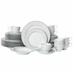 Flash Sale 🛒 Mikasa® Adrian Grey 40 Piece Dinnerware Set, Service for 8 🎁