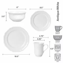 Budget 🔥 Mikasa® Antique White 16 Piece Dinnerware Set, Service for 4 🛒 -Cheap dinnerware Store antique white 16 piece dinnerware set service for 4 5185371 5