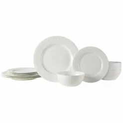 Promo 🔔 Mikasa® Ashlyn Vegan Bone 12 Piece Dinnerware Set, Service for 4 🎁