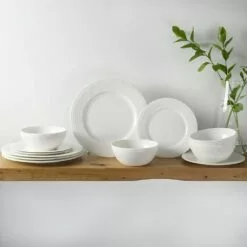 Promo 🔔 Mikasa® Ashlyn Vegan Bone 12 Piece Dinnerware Set, Service for 4 🎁 -Cheap dinnerware Store ashlyn vegan bone 12 piece dinnerware set service for 4 5296865 3