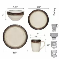 Best Sale 😉 Gourmet Basics® Bailey 16 Piece Dinnerware Set, Service for 4 🧨 -Cheap dinnerware Store bailey 16 piece dinnerware set service for 4 5261862 5