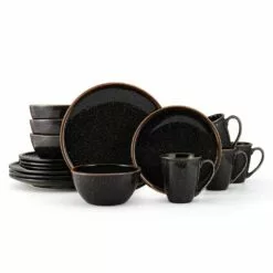Coupon 😀 Mikasa® Barrett Black 16 Piece Dinnerware Set, Service for 4 🔔