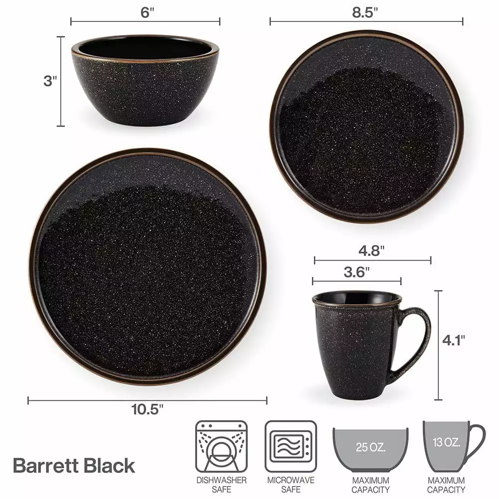 Coupon 😀 Mikasa® Barrett Black 16 Piece Dinnerware Set, Service for 4 🔔 7 Coupon 😀 Mikasa® Barrett Black 16 Piece Dinnerware Set, Service for 4 🔔 - Image 5