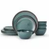 New 🤩 Mikasa® Barrett Green 12 Piece Dinnerware Set, Service for 4 💯 -Cheap dinnerware Store barrett green 12 piece dinnerware set service for 4 5293276 1