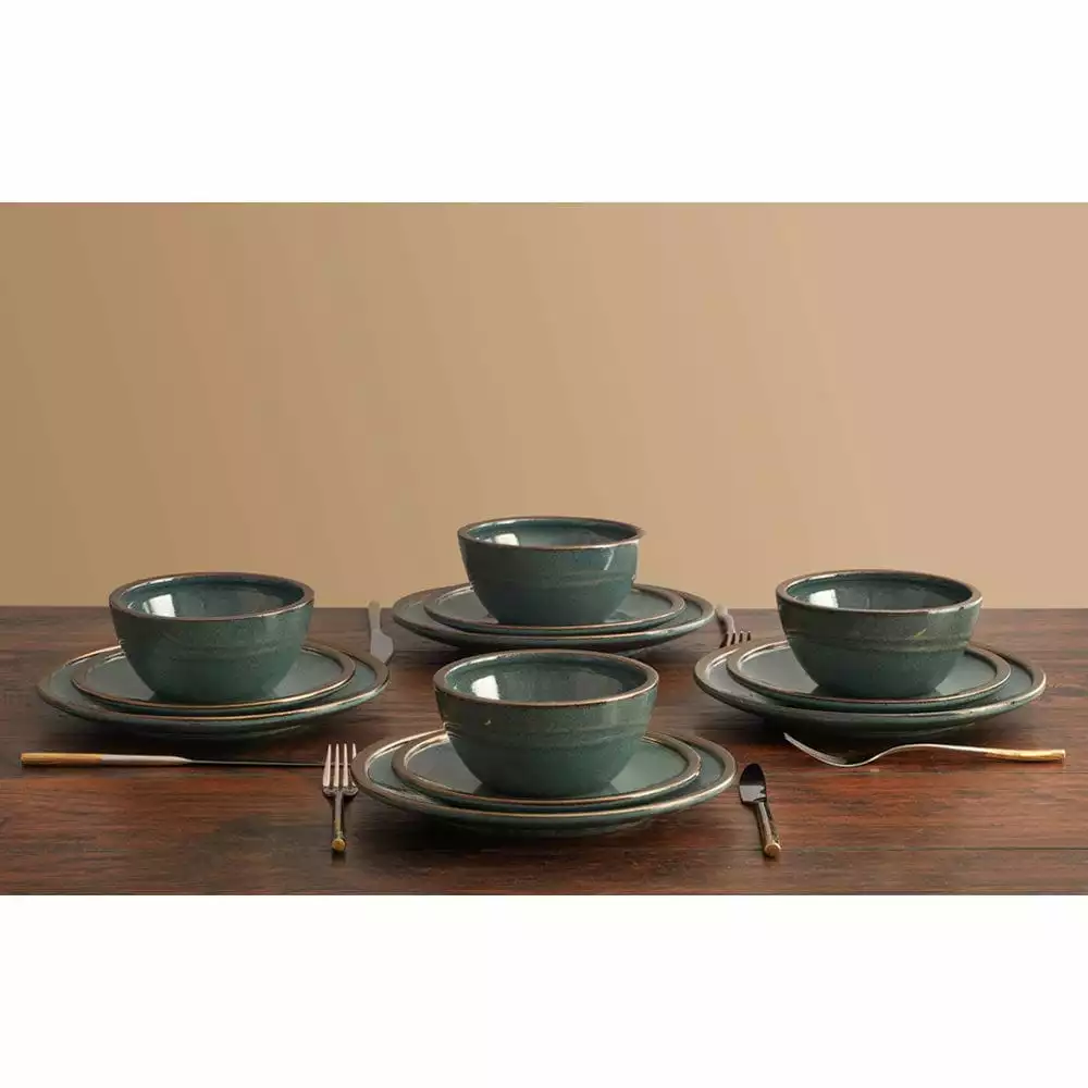 New 🤩 Mikasa® Barrett Green 12 Piece Dinnerware Set, Service for 4 💯 5 New 🤩 Mikasa® Barrett Green 12 Piece Dinnerware Set, Service for 4 💯 - Image 3