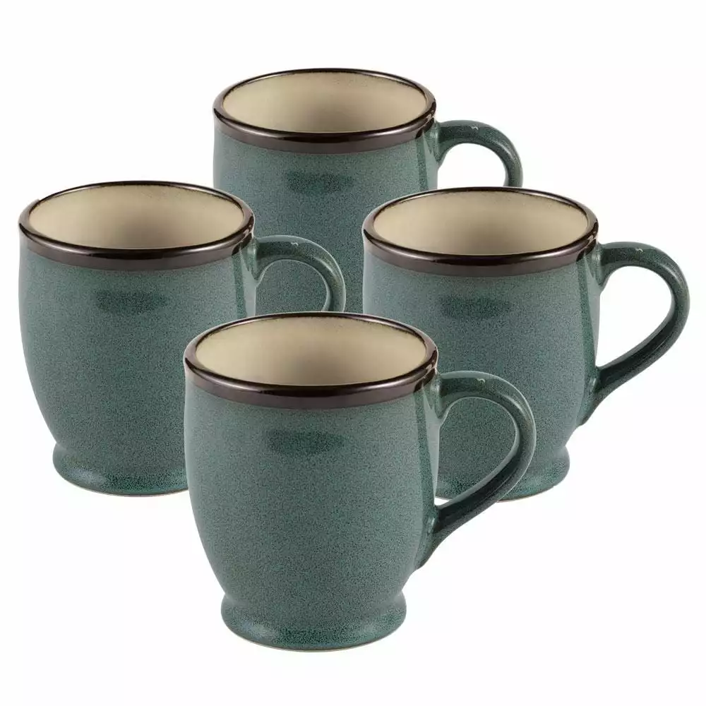 Promo 🧨 Gourmet Basics® Belmont Set of 4 Blue Mugs 😍 3 Promo 🧨 Gourmet Basics® Belmont Set of 4 Blue Mugs 😍