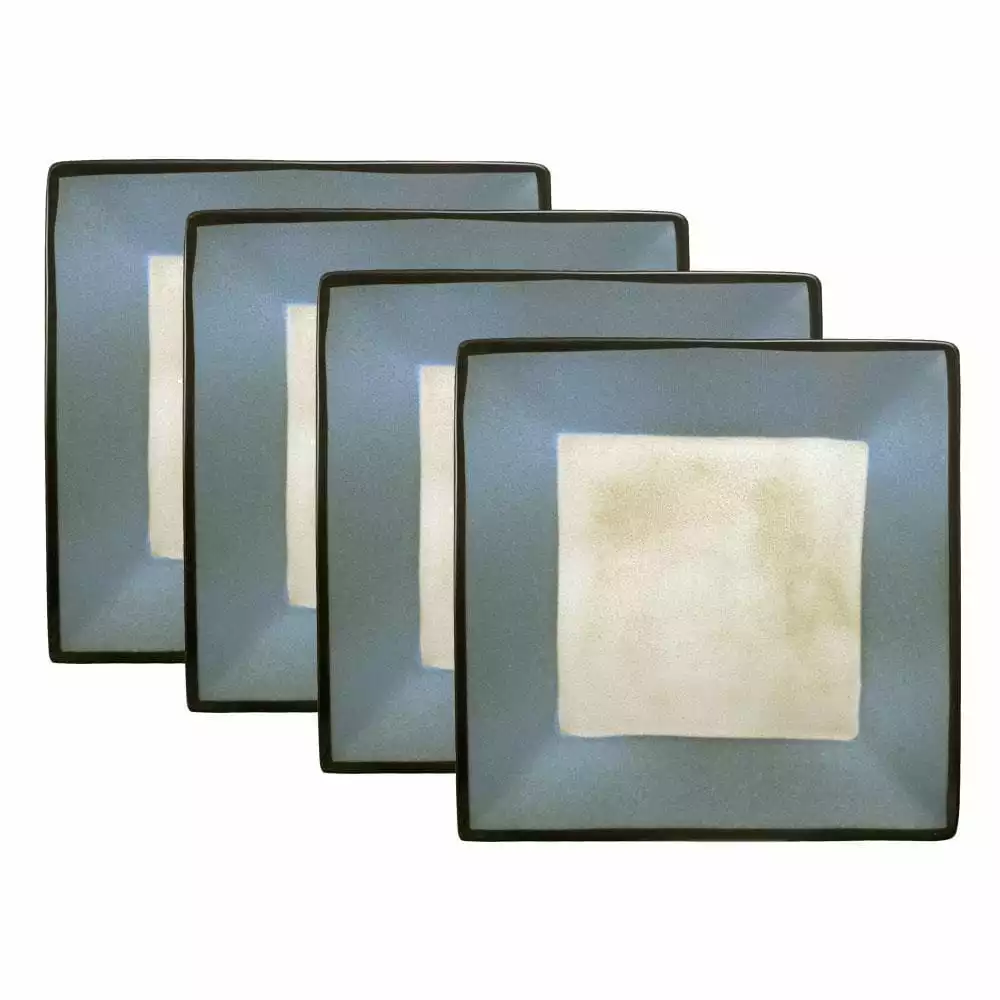 New ⌛ Gourmet Basics® Belmont Set of 4 Blue Square Dinner Plates 🎁 3 New ⌛ Gourmet Basics® Belmont Set of 4 Blue Square Dinner Plates 🎁