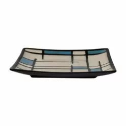 Cheap ✨ Gourmet Basics® Belmont Set of 4 Square Blue Grid Salad Plates ⌛ -Cheap dinnerware Store belmont set of 4 square blue grid salad plates K45231302 3