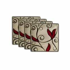 Wholesale 🎁 Gourmet Basics® Belmont Set of 4 Square Red Vine Salad Plates 🔔