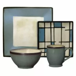 Best reviews of ⌛ Gourmet Basics® Belmont Square Blue Grid Dinnerware Set 🥰
