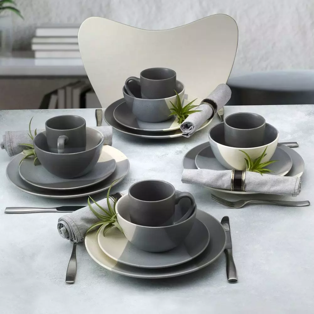 Cheap 🔥 Gourmet Basics® Brandi Gray 16 Piece Dinnerware Set, Service for 4 🎁 4 Cheap 🔥 Gourmet Basics® Brandi Gray 16 Piece Dinnerware Set, Service for 4 🎁 - Image 2