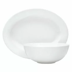 New 😀 Mikasa® Delray Oval Platter and Serve Bowl Set 🔥