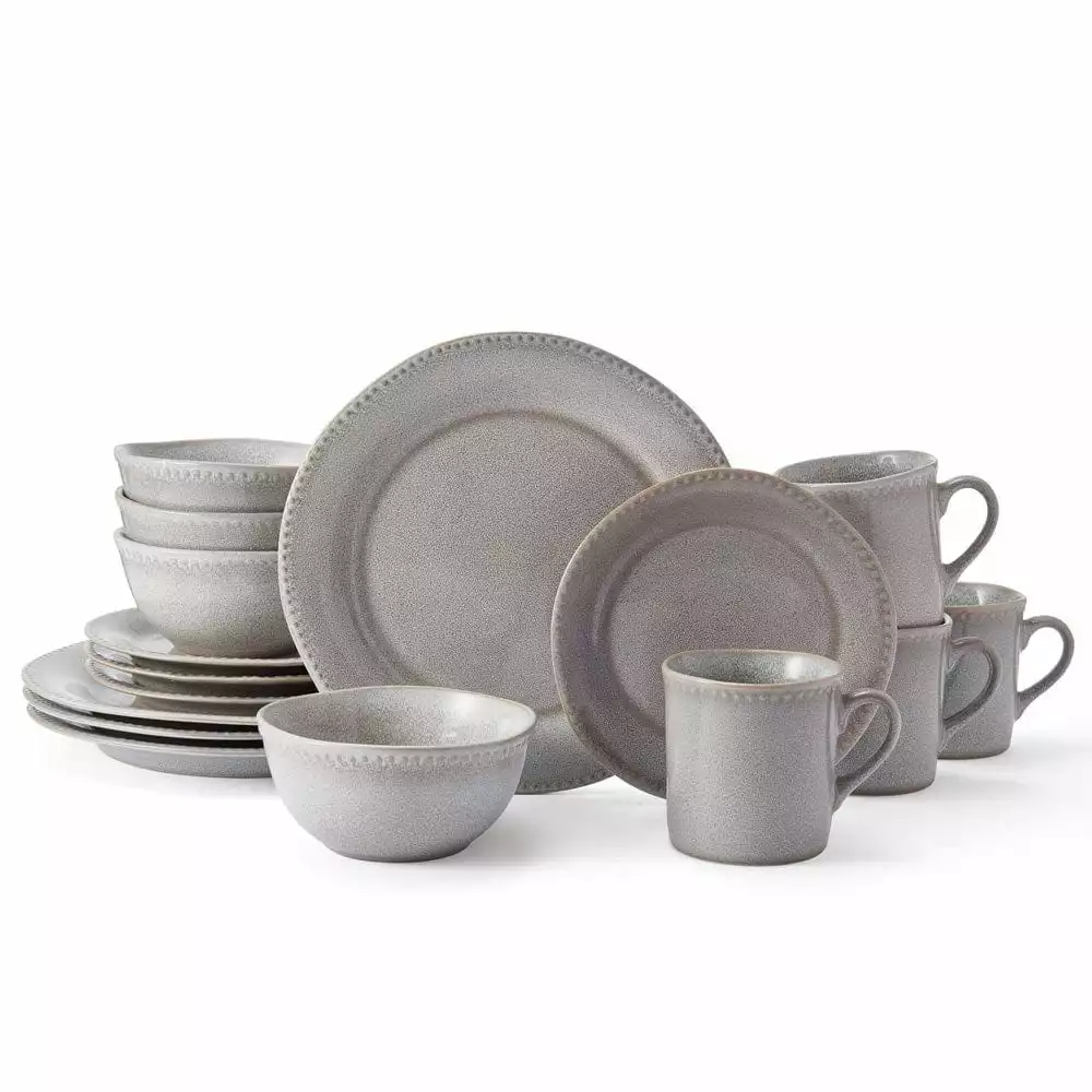 Brand new 👍 Mikasa® Ellie Grey 16 Piece Dinnerware Set, Service for 4 💯 3 Brand new 👍 Mikasa® Ellie Grey 16 Piece Dinnerware Set, Service for 4 💯