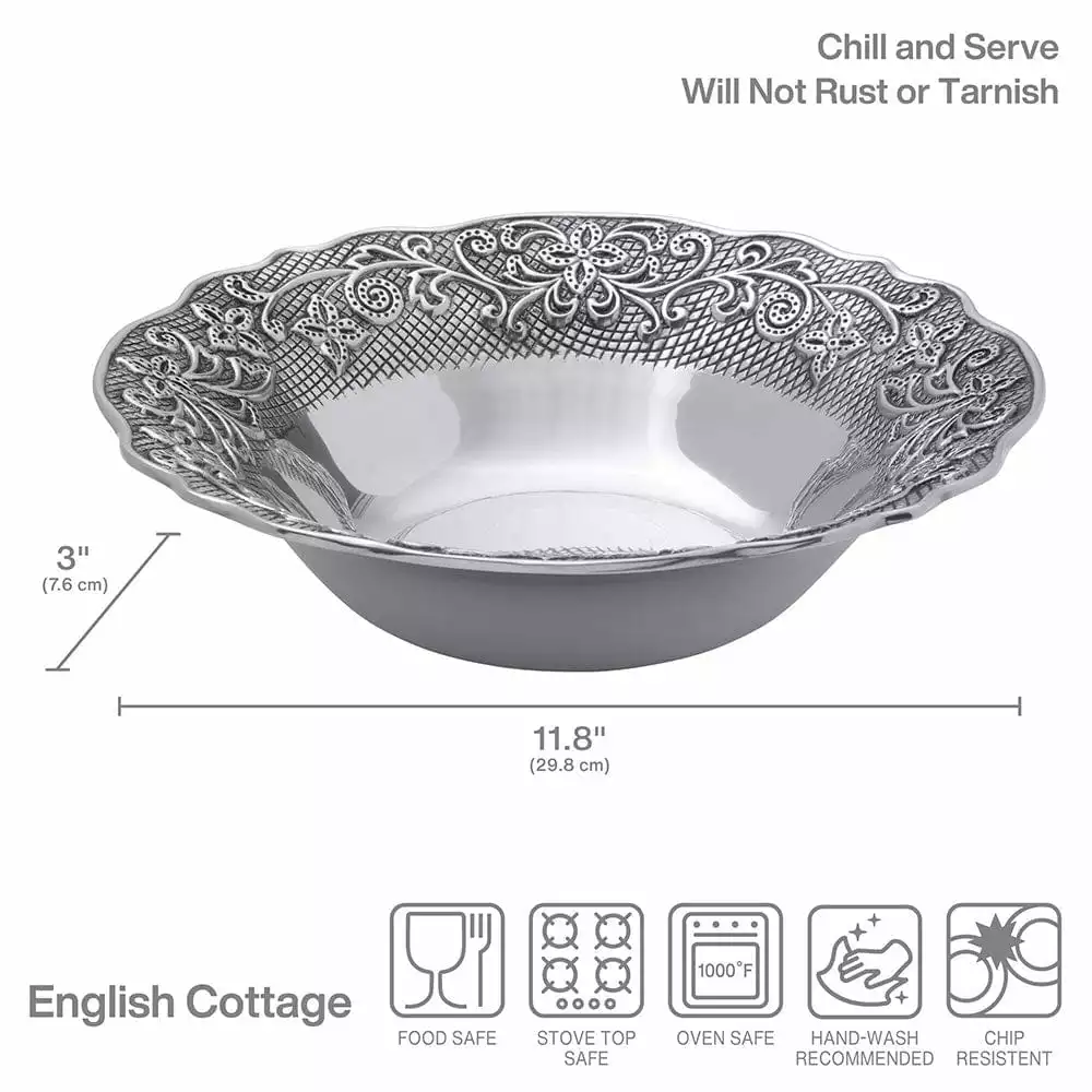 Top 10 ❤️ Wilton Armetale® English Cottage Round Bowl ⭐ 5 Top 10 ❤️ Wilton Armetale® English Cottage Round Bowl ⭐ - Image 3