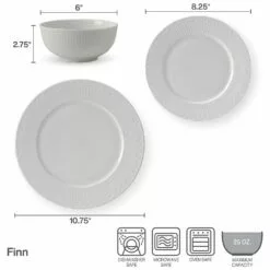 Cheapest 🥰 Mikasa® Finn 12 Piece Dinnerware Set, Service for 4 🎁 -Cheap dinnerware Store finn 12 piece dinnerware set service for 4 5292178 4