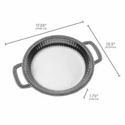 Budget 👍 Wilton Armetale® Flutes & Pearls Low Handled Bowl ❤️ -Cheap dinnerware Store flutes pearls low handled bowl 5288828 4