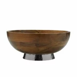 Best Sale ✔️ Towle® 🔨 Hammersmith Wood Bowl with 🔨 Hammered Base 😉