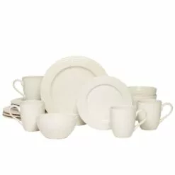 Budget 🎉 Gourmet Basics® Hayes White 16 Piece Dinnerware Set, Service for 4 😍