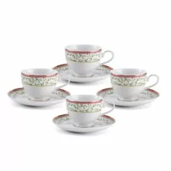 Top 10 🛒 Mikasa® Holiday Traditions Tea Cups and Saucers, Set of 4 👏
