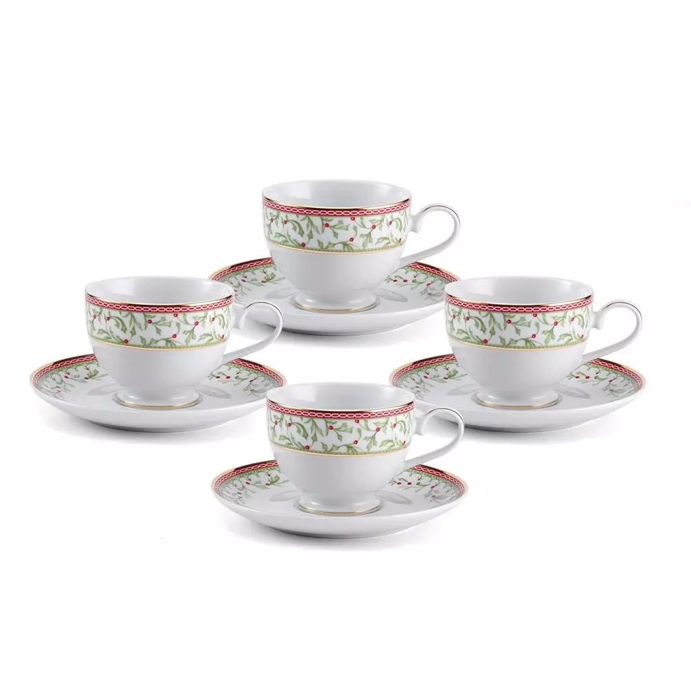 Top 10 🛒 Mikasa® Holiday Traditions Tea Cups and Saucers, Set of 4 👏 3 Top 10 🛒 Mikasa® Holiday Traditions Tea Cups and Saucers, Set of 4 👏