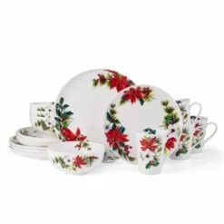 Deals 👏 Mikasa® Hope Joy Poinsettia 16 Piece Dinnerware Set, Service for 4 😍