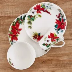 Deals 👏 Mikasa® Hope Joy Poinsettia 16 Piece Dinnerware Set, Service for 4 😍 -Cheap dinnerware Store hope and joy 16 piece dinnerware set service for 4 5287836 3