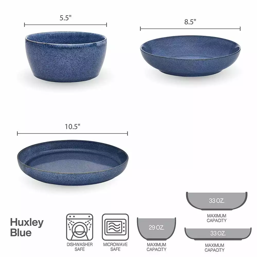 Best Pirce 👍 Mikasa® Huxley Blue 9 Piece Dinnerware Bowl Set, Service for 3 🔥 6 Best Pirce 👍 Mikasa® Huxley Blue 9 Piece Dinnerware Bowl Set, Service for 3 🔥 - Image 4