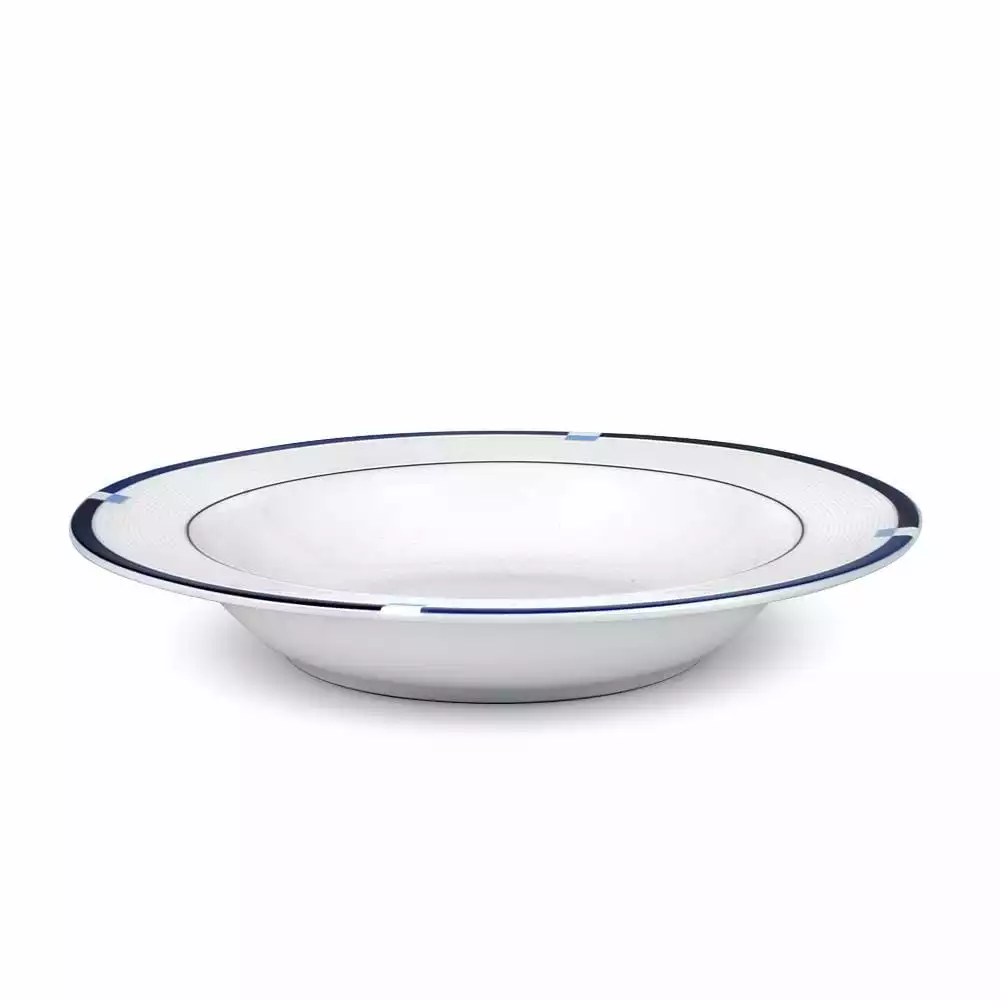 Best Sale ❤️ Mikasa® Jet Set Blue Rim Soup Bowl 🥰 3 Best Sale ❤️ Mikasa® Jet Set Blue Rim Soup Bowl 🥰