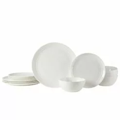 Outlet ✨ Mikasa® Kamryn Vegan Bone 12 Piece Dinnerware Set, Service for 4 🔔