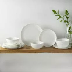 Outlet ✨ Mikasa® Kamryn Vegan Bone 12 Piece Dinnerware Set, Service for 4 🔔 -Cheap dinnerware Store kamryn vegan bone 12 piece dinnerware set service for 4 5296813 3