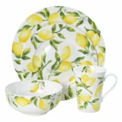 Cheap ✔️ Mikasa® Lemons 16 Piece Dinnerware Set, Service for 4 🔔 -Cheap dinnerware Store lemons 16 piece dinnerware set service for 4 5266096 5
