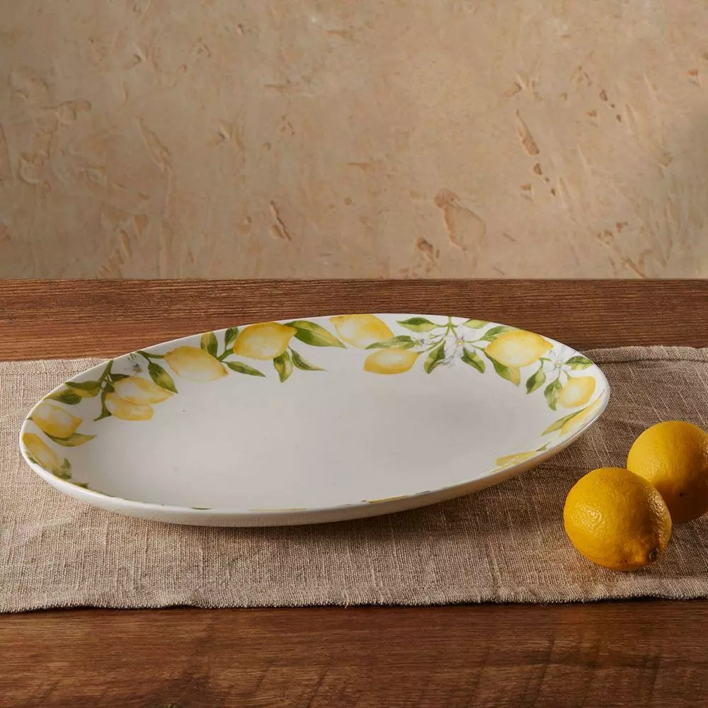 Promo 🌟 Mikasa® Lemons Oval Serving Platter, 14 Inch 😀 4 Promo 🌟 Mikasa® Lemons Oval Serving Platter, 14 Inch 😀 - Image 2