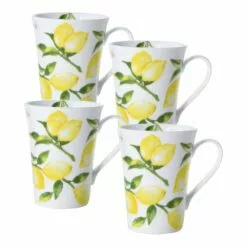 Promo 🌟 Mikasa® Lemons Set of 4 Mugs 🔥