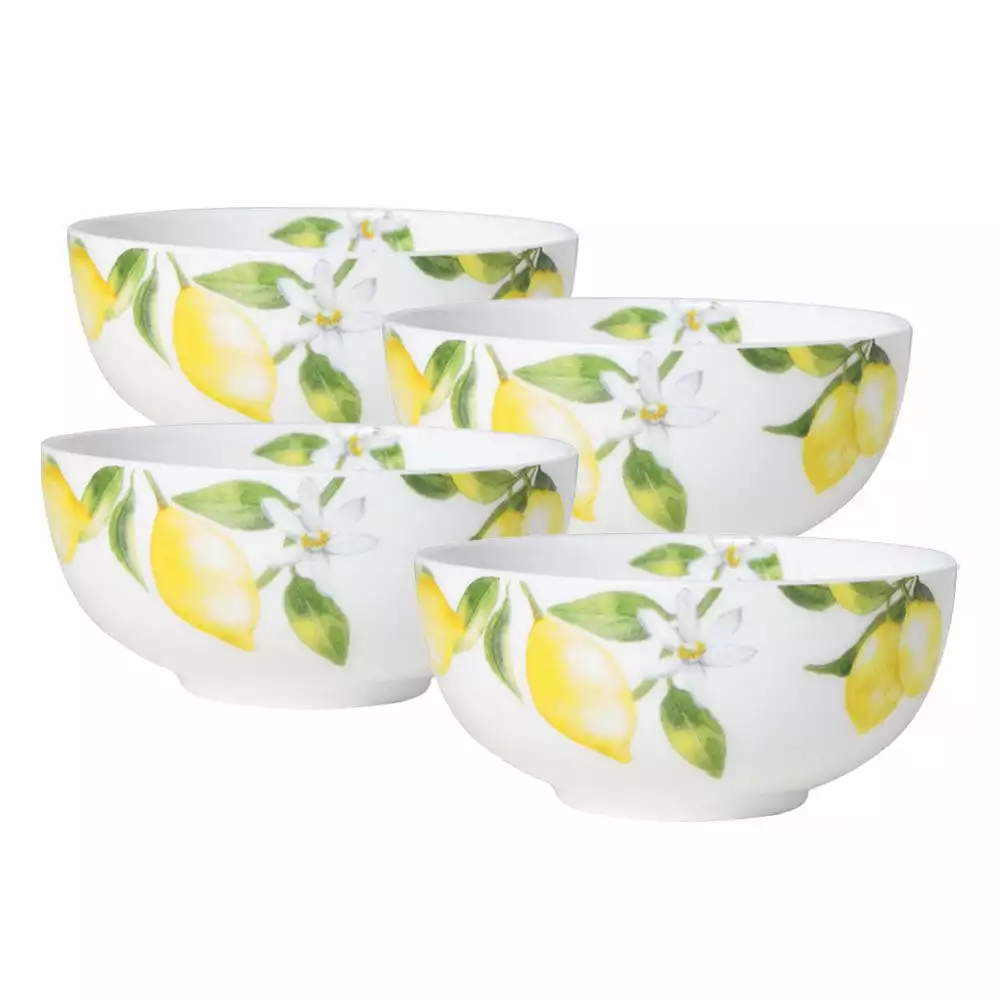Brand new 😀 Mikasa® Lemons Set of 4 Soup Cereal Bowls 🔔 3 Brand new 😀 Mikasa® Lemons Set of 4 Soup Cereal Bowls 🔔