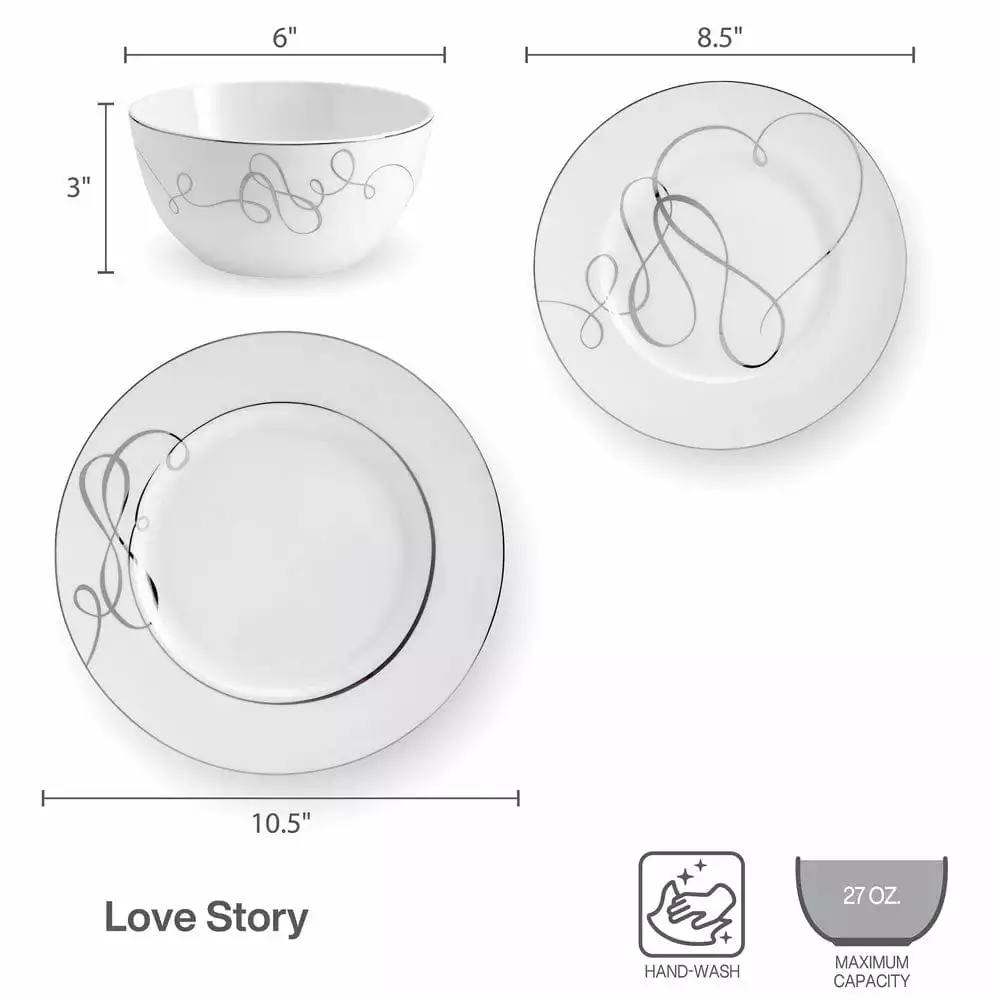 Cheap ⌛ Mikasa® Love Story 24 Piece Dinnerware Set, Service for 8 👍 6 Cheap ⌛ Mikasa® Love Story 24 Piece Dinnerware Set, Service for 8 👍 - Image 4