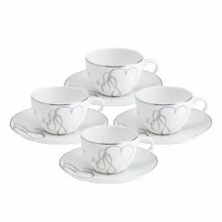 Budget 🔥 Mikasa® Love Story Set of 4 Teacups and Saucers 🤩