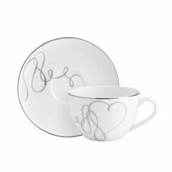Budget 🔥 Mikasa® Love Story Set of 4 Teacups and Saucers 🤩 -Cheap dinnerware Store love story set of 4 cups and saucers 5293353 5