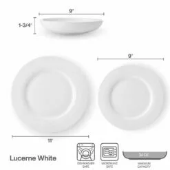 Best Pirce 🧨 Mikasa® Lucerne White 12 Piece Dinnerware Set, Service for 4 ❤️ -Cheap dinnerware Store lucerne white 12 piece dinnerware set service for 4 5289380 3