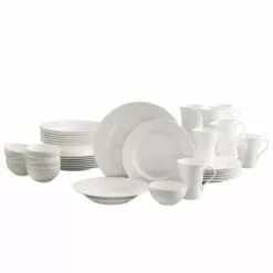 New 😀 Mikasa® Lucerne White 40 Piece Dinnerware Set, Service for 8 👏
