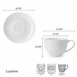 Best Sale ⌛ Mikasa® Lucerne White Tea Cup and Saucer 🥰 -Cheap dinnerware Store lucerne white tea cup and saucer 5292752 5
