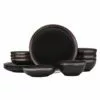 Best deal 👍 Mikasa® Miller Black 12 Piece Dinnerware Set, Service for 4 😍 -Cheap dinnerware Store miller black 12 piece dinnerware set service for 4 5294097 1
