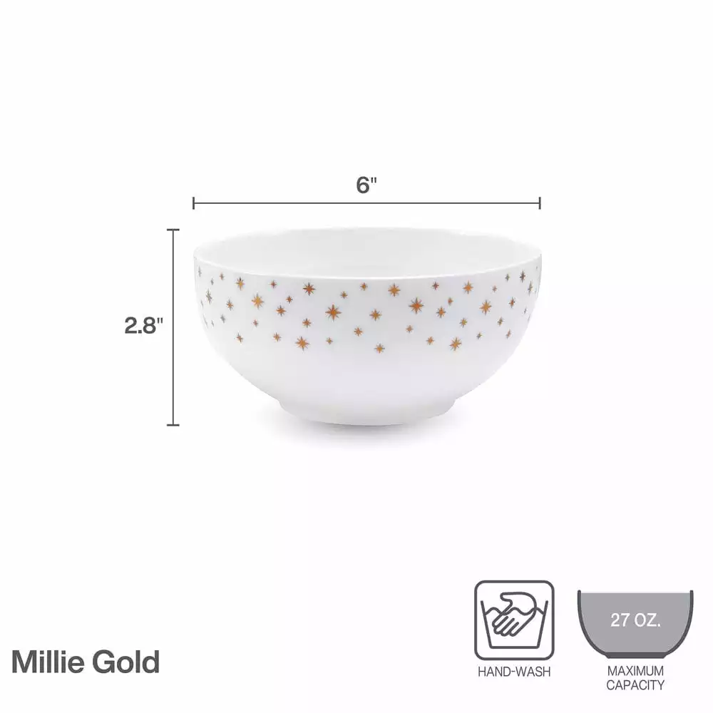 Deals 👏 Mikasa® Millie Gold Set of 4 All Purpose Bowls 🤩 6 Deals 👏 Mikasa® Millie Gold Set of 4 All Purpose Bowls 🤩 - Image 4
