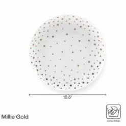 Best deal 🎁 Mikasa® Millie Gold Set of 4 Dinner Plates 🔥 -Cheap dinnerware Store millie gold set of 4 dinner plates 5289323 4