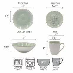 Brand new 🔥 Mikasa® Mira 16 Piece Dinnerware Set, Service for 4 🧨 -Cheap dinnerware Store mira 16 piece dinnerware set service for 4 5280617 9