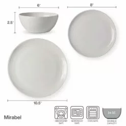 Buy 🔥 Mikasa® Mirabel Vegan Bone 12 Piece Dinnerware Set, Service for 4 🌟 -Cheap dinnerware Store mirabel vegan bone 12 piece dinnerware set service for 4 5296864 4