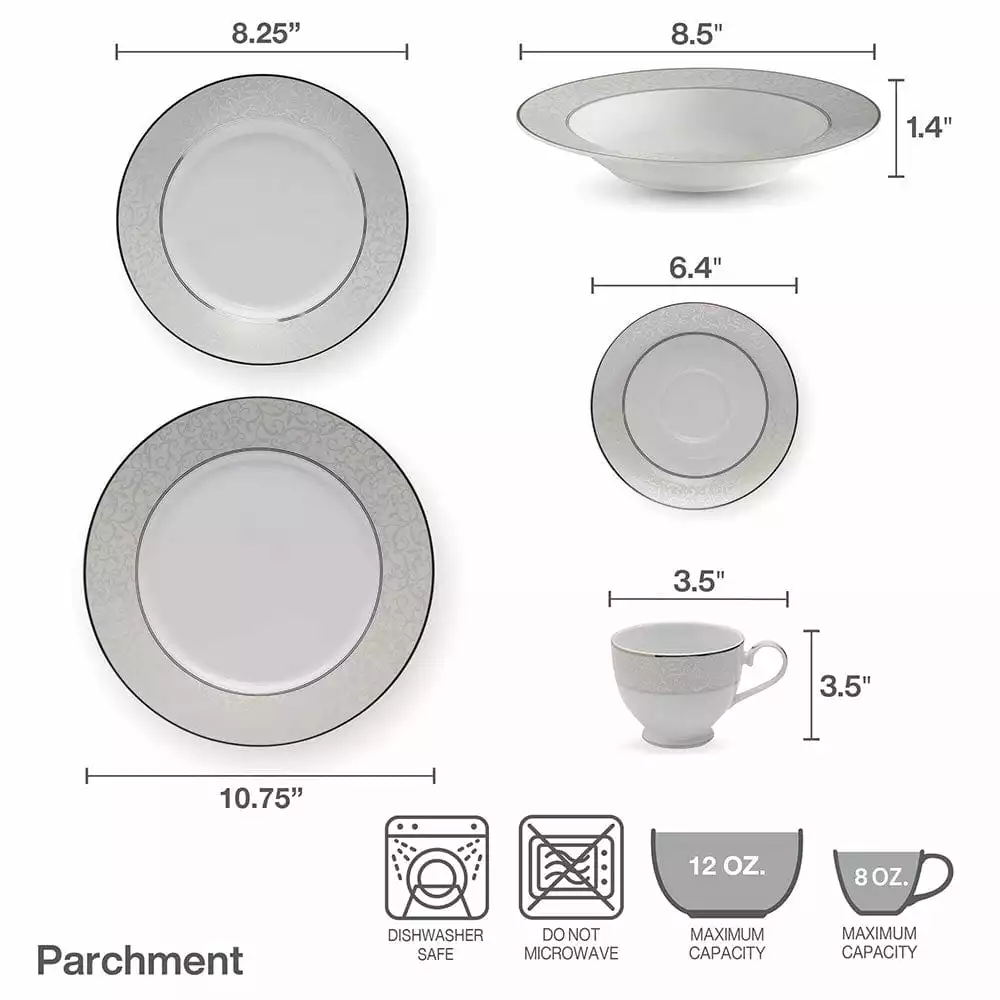 Hot Sale ❤️ Mikasa® Parchment 40 Piece Dinnerware Set, Service for 8 👏 6 Hot Sale ❤️ Mikasa® Parchment 40 Piece Dinnerware Set, Service for 8 👏 - Image 4