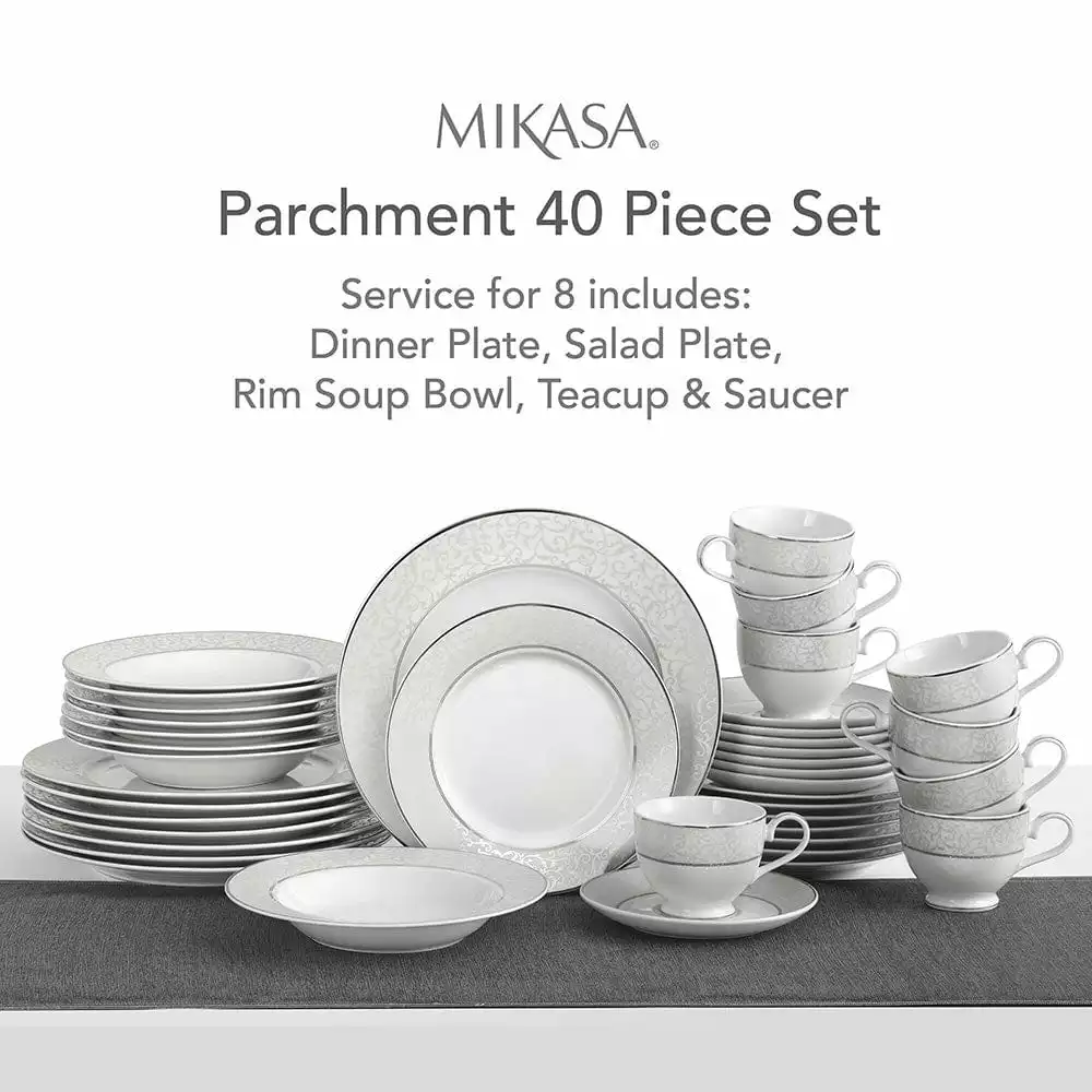 Hot Sale ❤️ Mikasa® Parchment 40 Piece Dinnerware Set, Service for 8 👏 5 Hot Sale ❤️ Mikasa® Parchment 40 Piece Dinnerware Set, Service for 8 👏 - Image 3